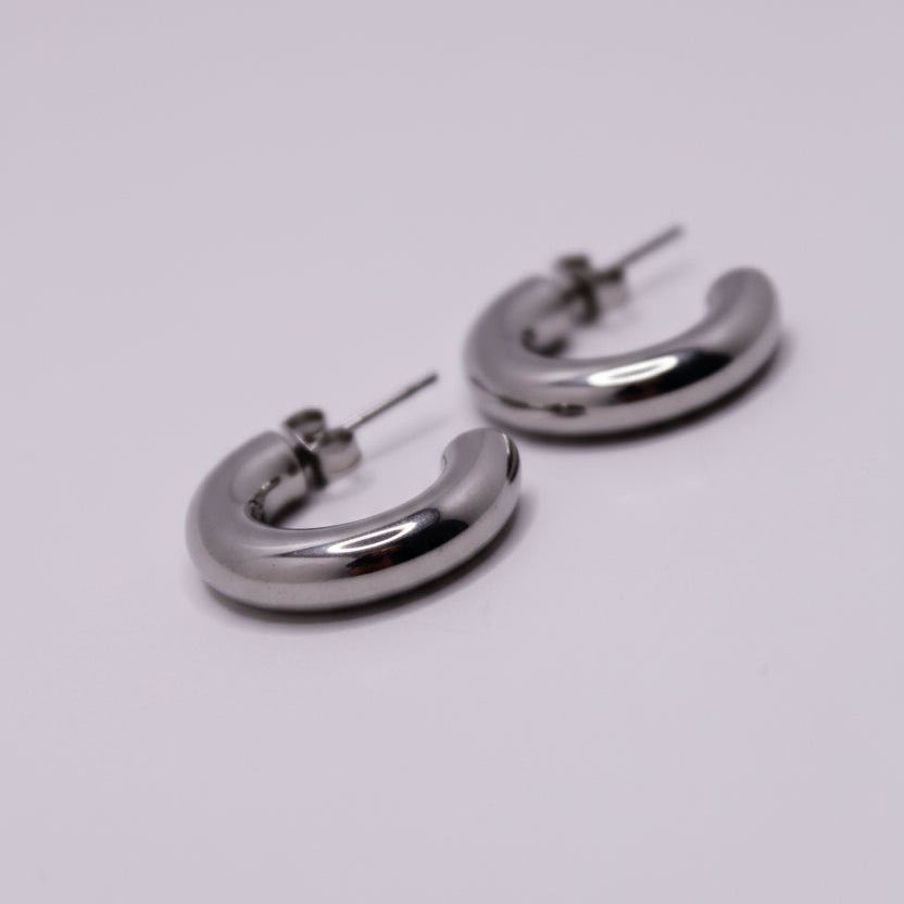 Classic Everyday Silver Hoop